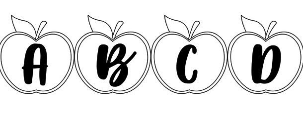 Apple Half Alphabet Banner Letters