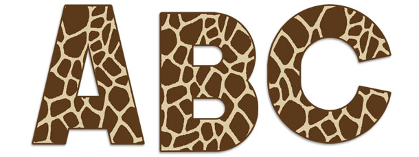 large-giraffe-print-letters